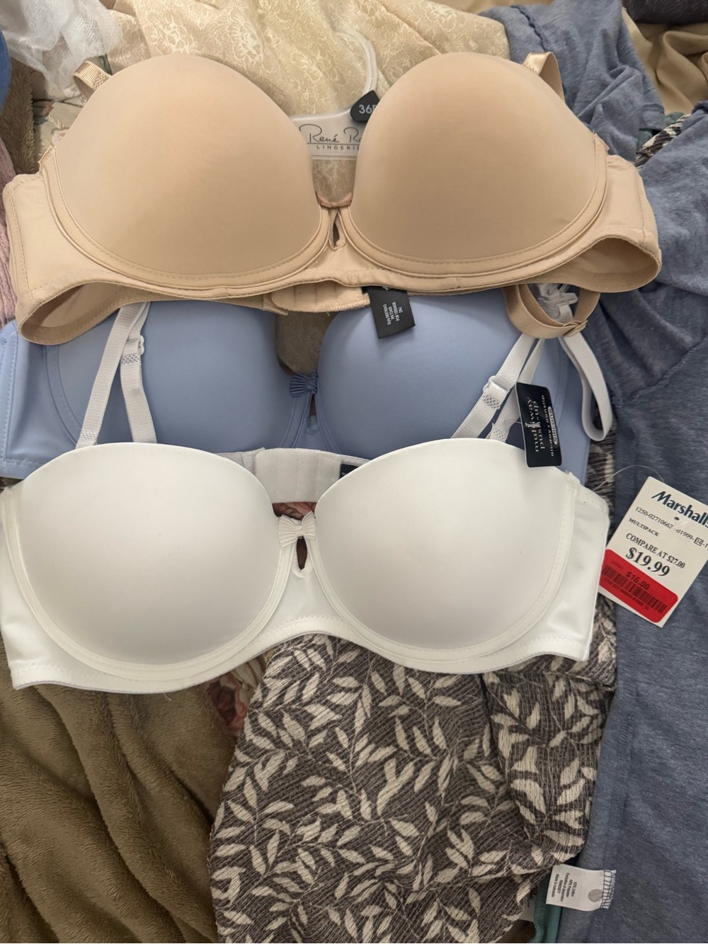 Rene Rofe Strapless Convertible Bra Set - Nude, Lavender, White